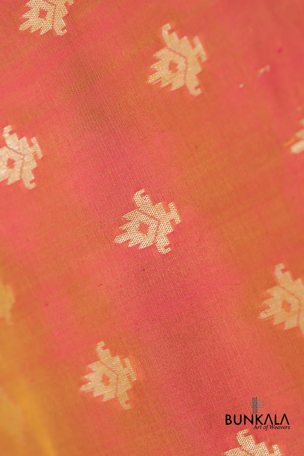 Pink Double Shaded Buti Handloom Banarasi Pure Katan Silk Dupatta