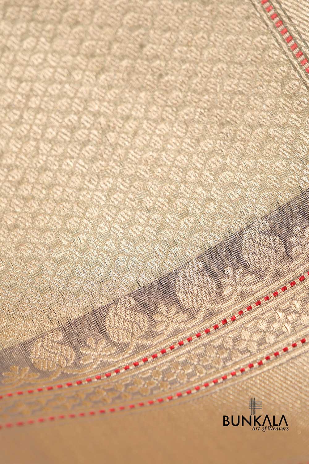 Pista Green Resham Stripe Kadwa Handweaved Ektara Banarasi Pure Tissue Silk Dupatta