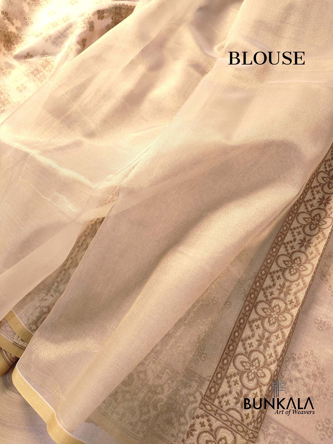 Beige Banarasi Soft Tissue Silk Saree