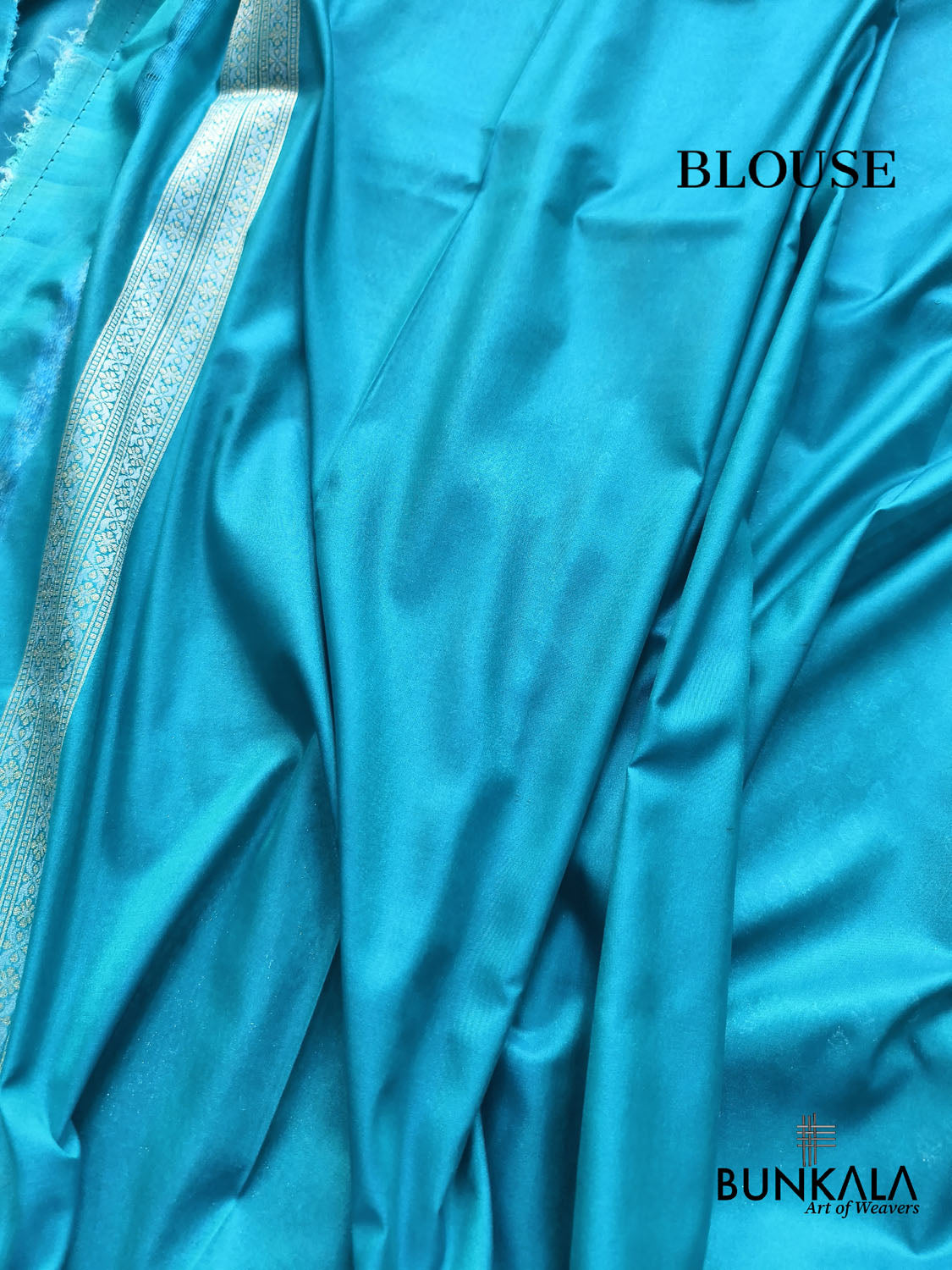 Aqua Blue Floral Border Sona Rupa Buti Weaved Banarasi Silk Saree