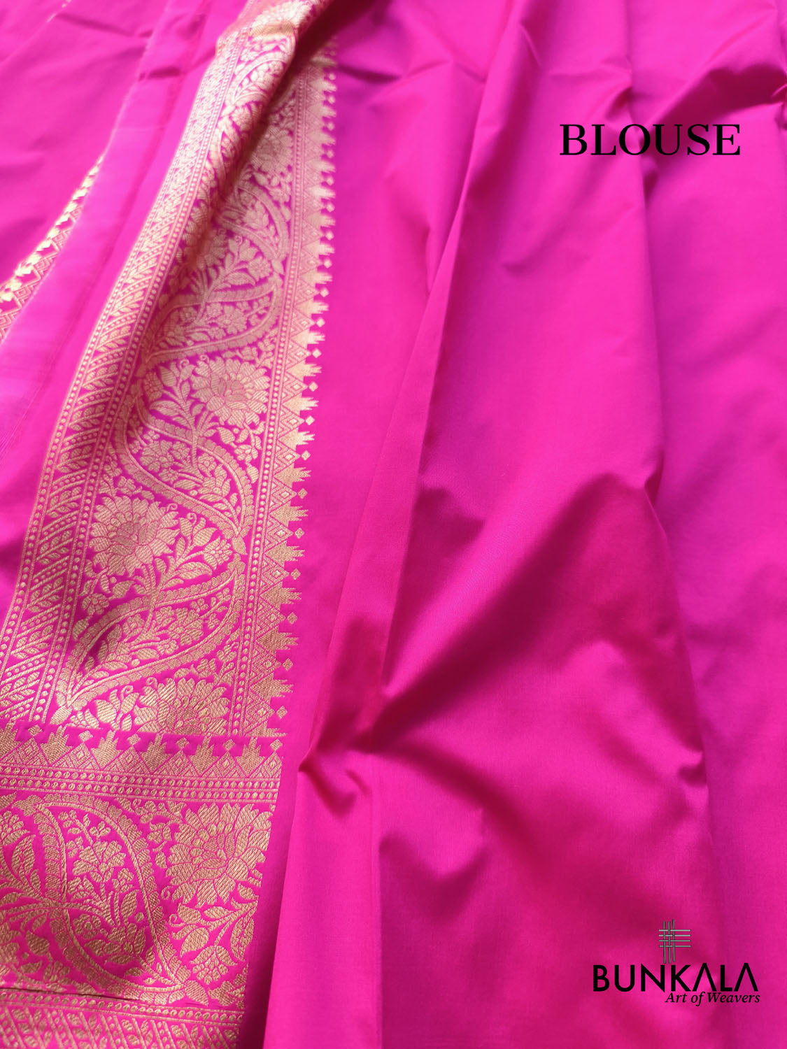 Bright Pink Paisley Sona Rupa Buta Weaved Banarasi Silk Saree