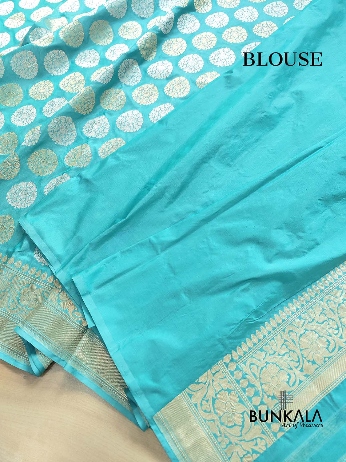 Blue Kadwa Buta Banarasi Pure Katan Silk Handloom Saree