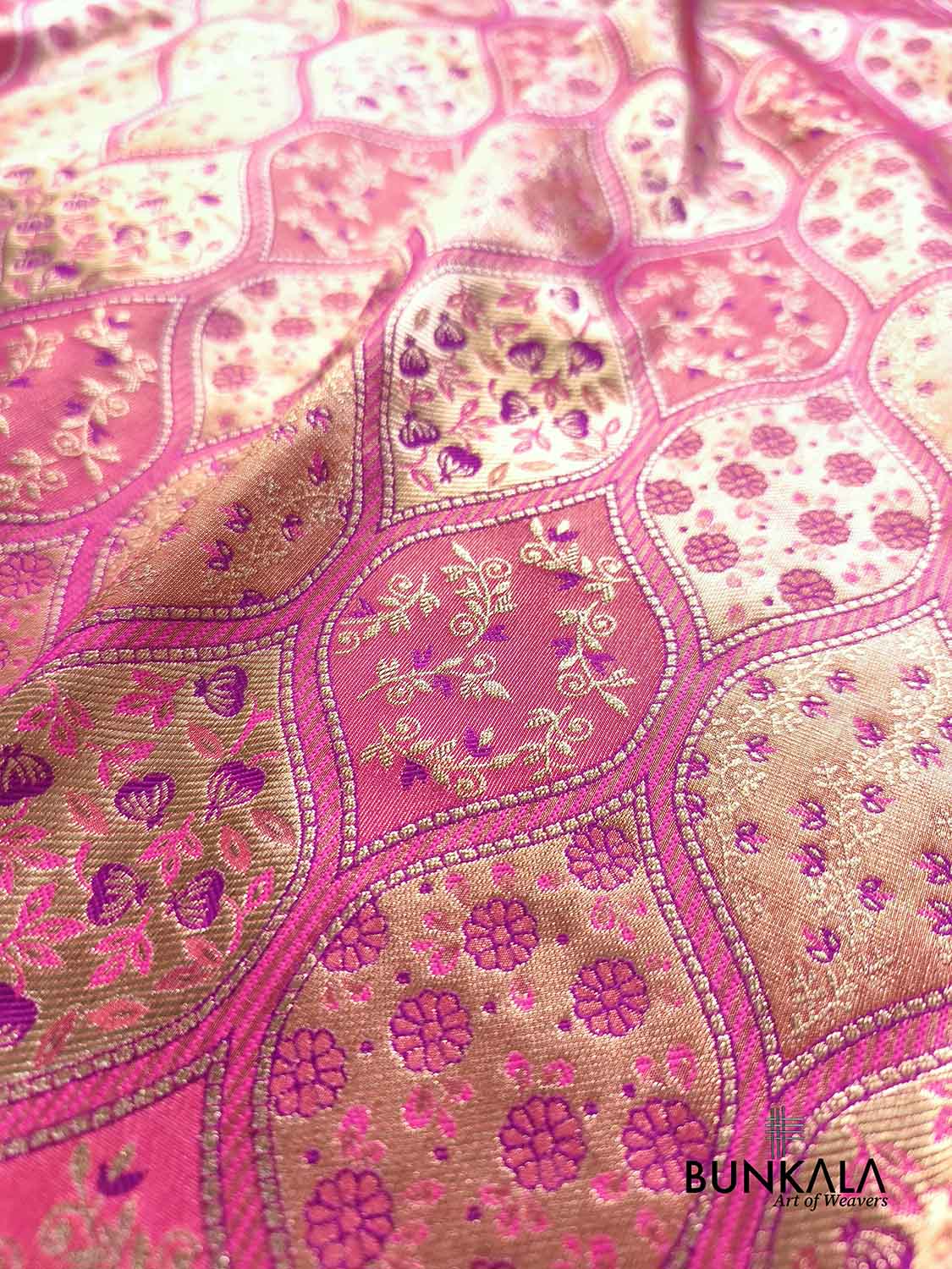 Rani Pink Brocade Jamewar Design Banarasi Silk Saree
