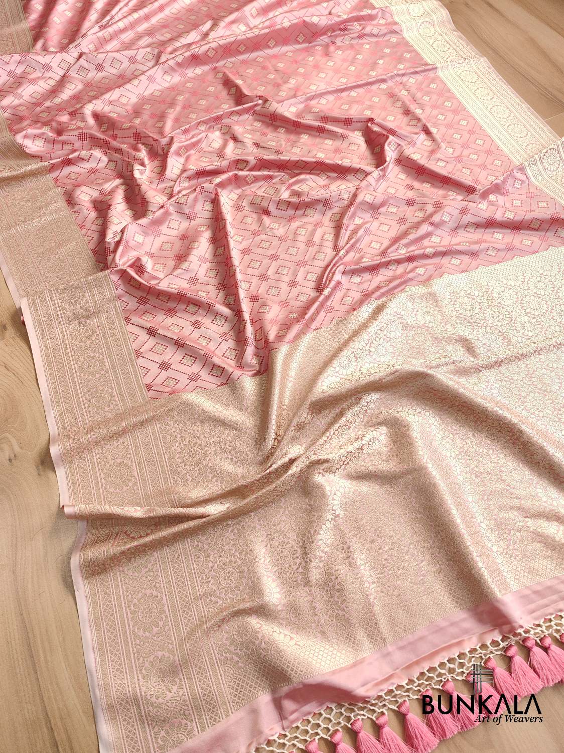 Light Pink Mashru Silk Banarasi Saree