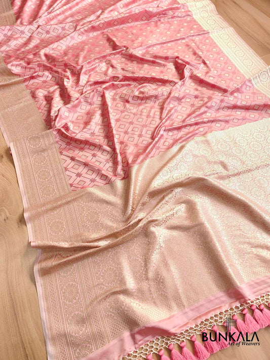 Light Pink Mashru Silk Banarasi Saree