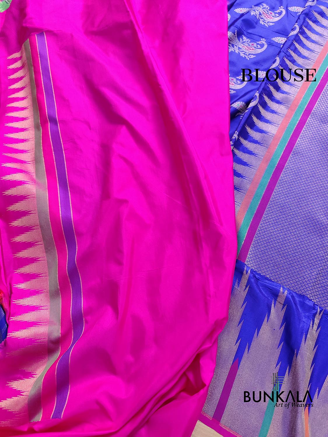 Blue Peacock Banarasi Pure Katan Silk Handloom Saree