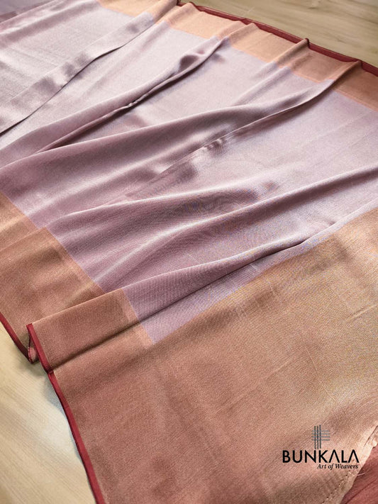 Maroon Red Plain Banarasi Resham Silk Saree