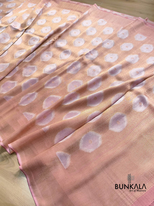 Gajri Pink Geometrical Design Sona Rupa Banarasi Tanchui Resham Silk Saree