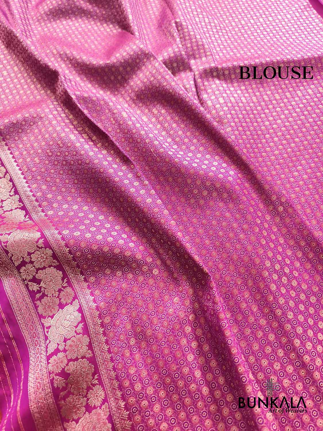 Lavender Geometric Body Floral Meenakari Border Banarasi Silk Saree