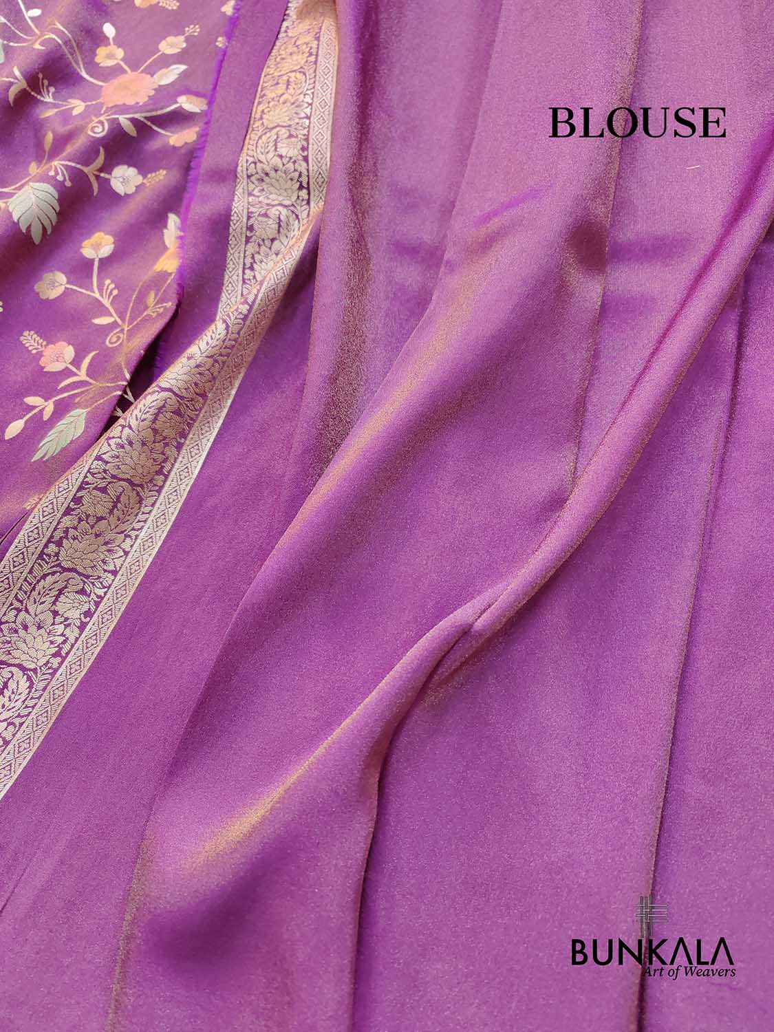 Purple Meenakari Floral Jaal Banarasi Soft Tissue Silk Saree