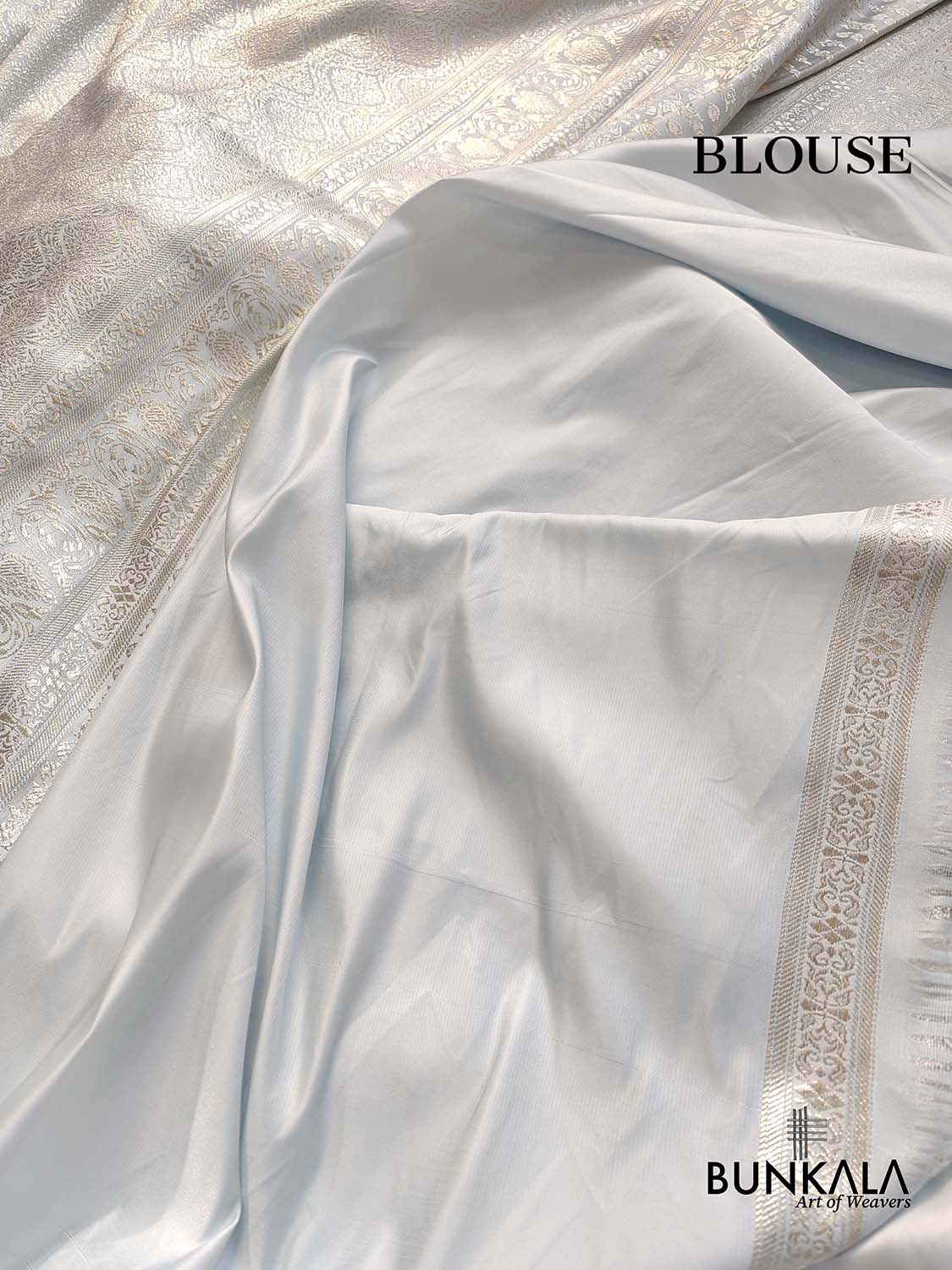 Light Blue Mashru Silk Banarasi Saree