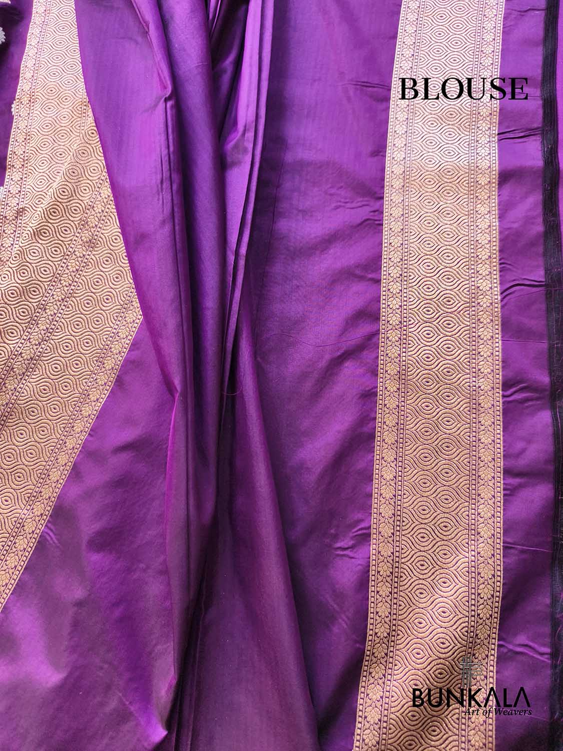 Deep Purple Sona Rupa Big Floral Bunches Motif Jaal Handloom Banarasi Pure Katan Silk Saree