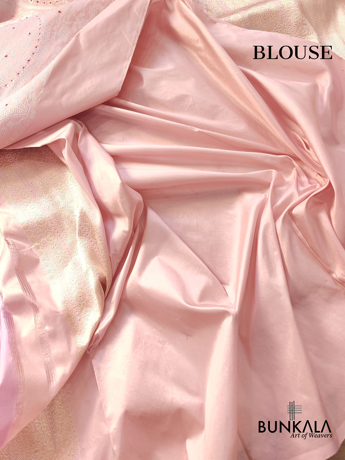 Light Pink Brocade Heritage Design Pure Katan Silk Handloom Meenakari Gold and Silver Zari Banarasi Saree