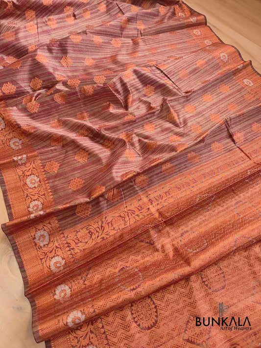 Purple Silk Banarasi Saree