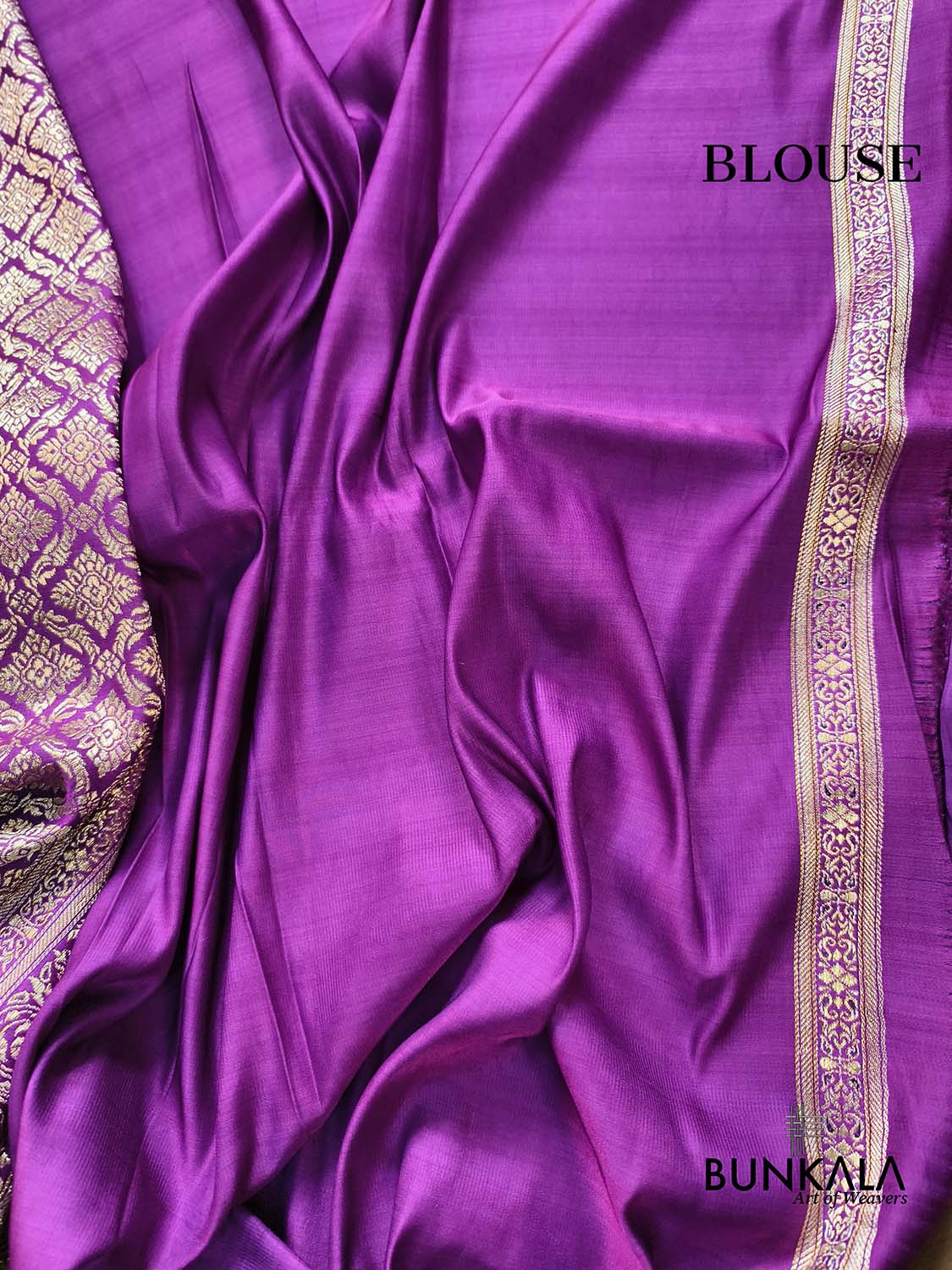 Purple Brocade Weaved Banarasi Mashru Silk Saree
