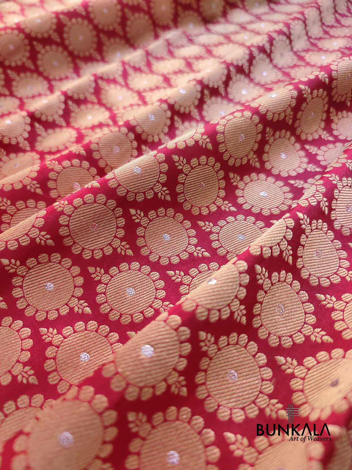 Maroon Heritage Design Tanchui Kadwa Handweaved Border Sona Rupa Banarasi Pure Katan Silk Saree