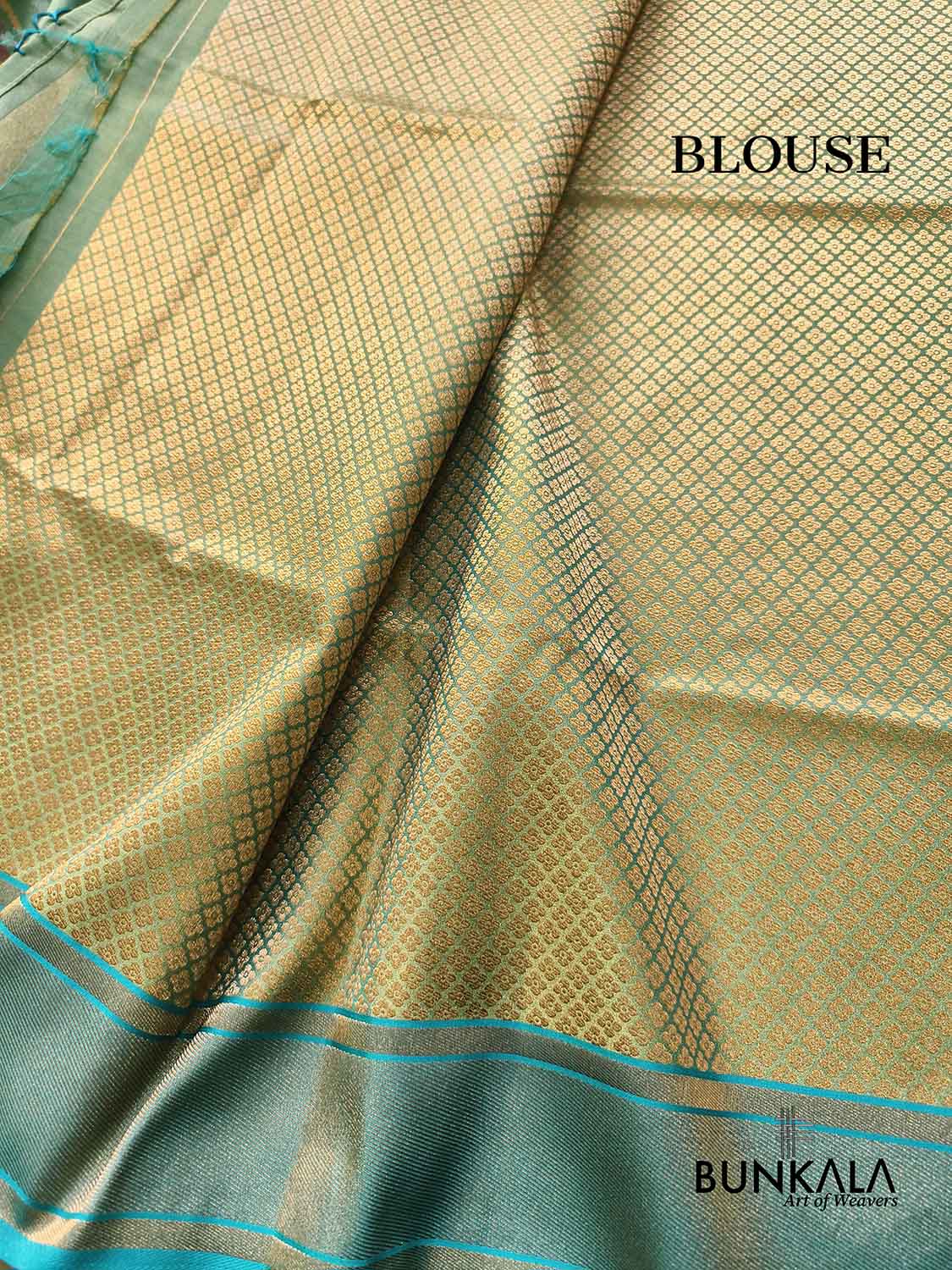 English Green Jamdani Banarasi Floral Jaal Meenakari Weaved Tissue Saree