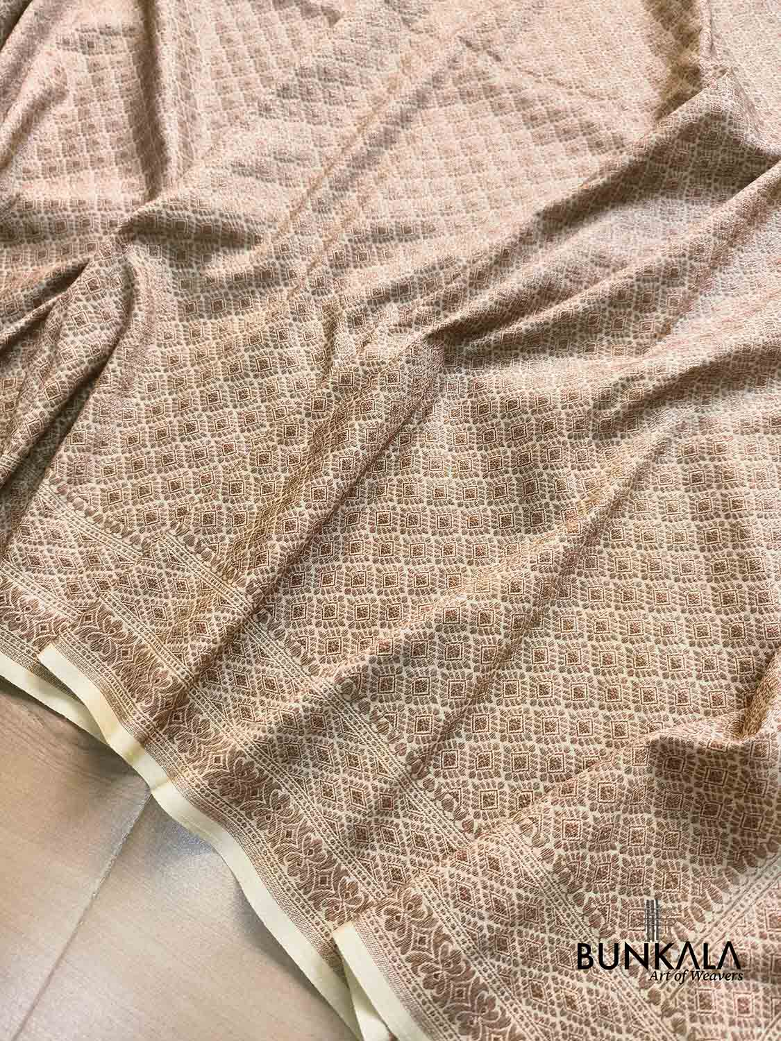 Pastel Yellow Brocade Antique Zari Weaved Banarasi Resham Silk Saree