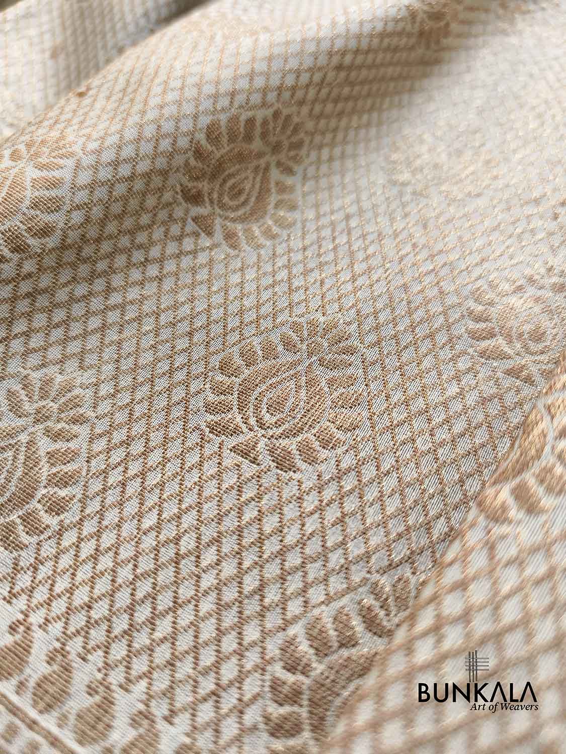 Ice Blue Brocade Antique Zari Weaved Big Border Banarasi Resham Silk Saree