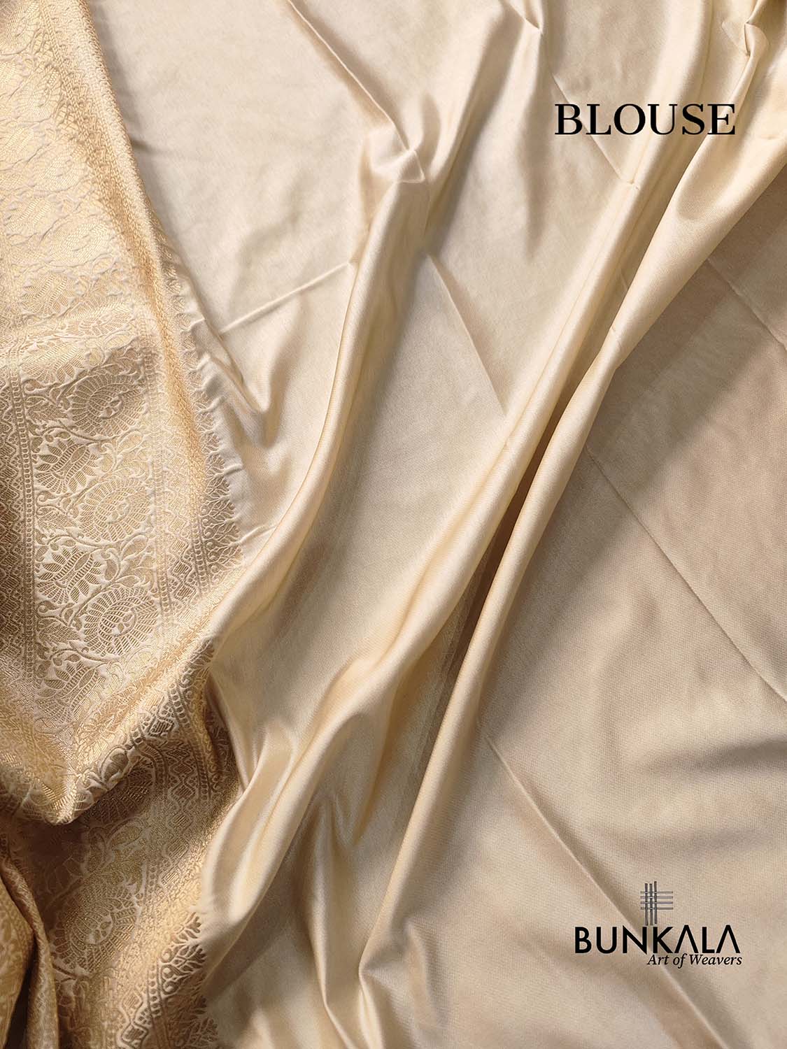Beige Soft Mashru Silk Allover Small Buti Banarasi Saree with Floral Design Border
