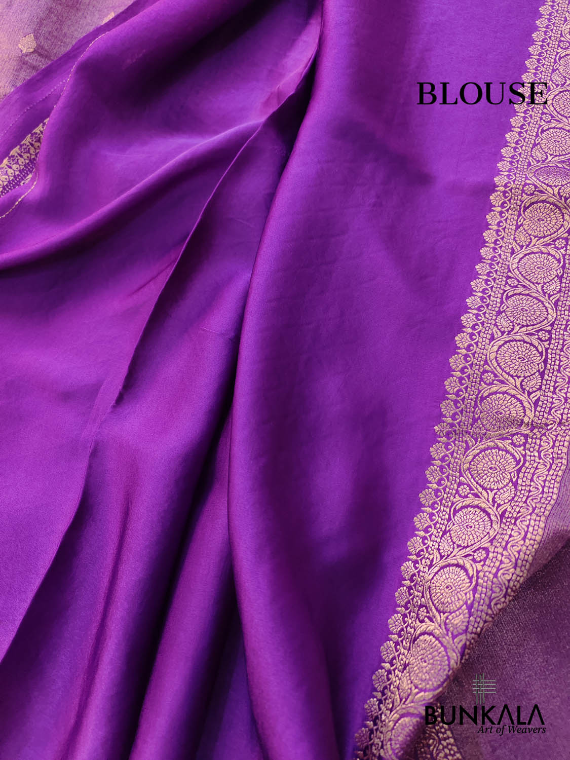 Purple Small Buti Banarasi Tissue Mashru Silk Saree