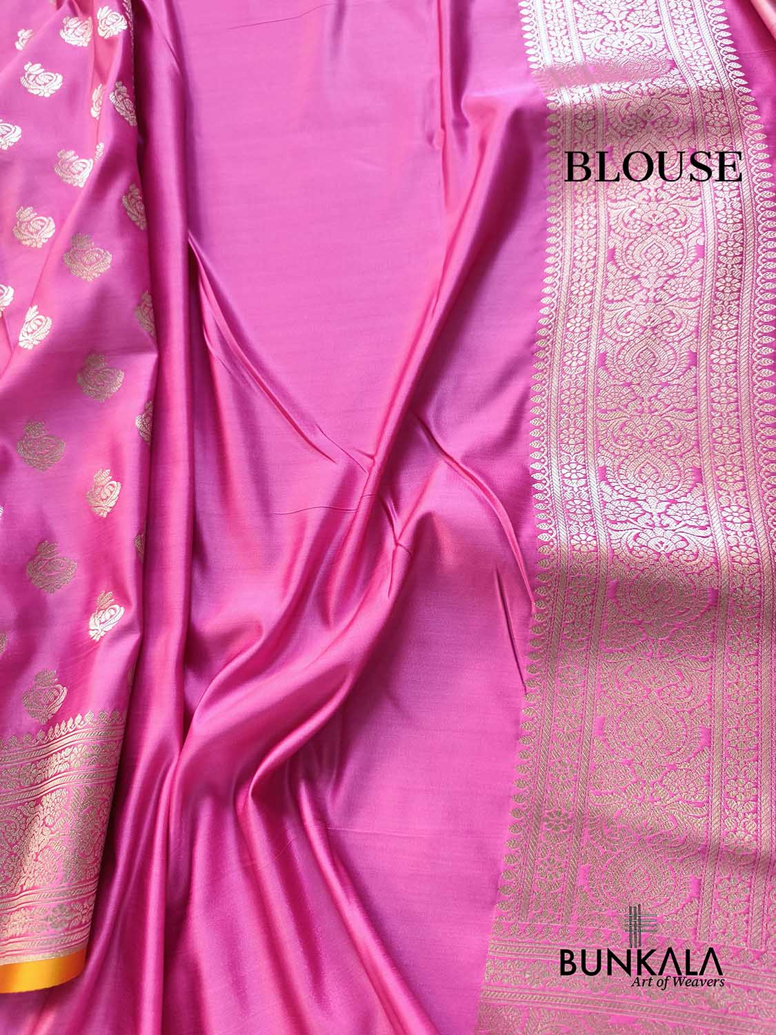Pink Small Motif Weaved Banarasi Mashru Silk Saree
