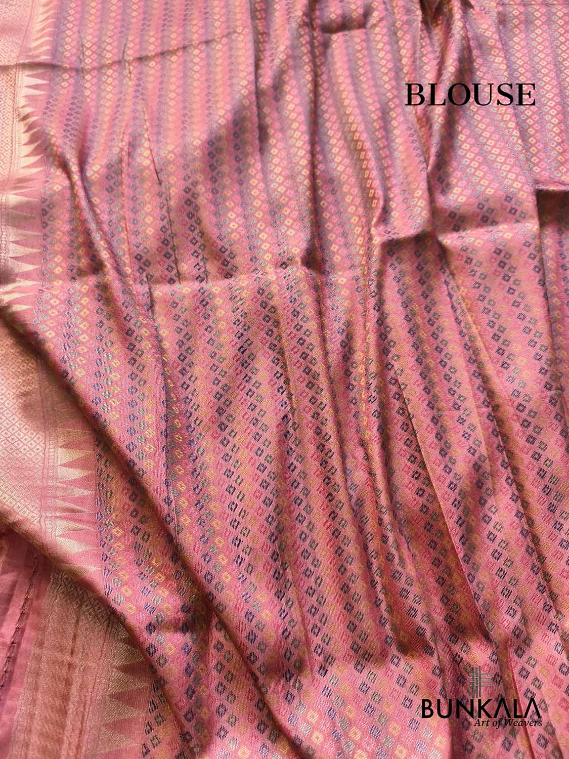 Nude Pink Paithani Banarasi Floral Meenakari Pallu Weaved Resham Silk Saree