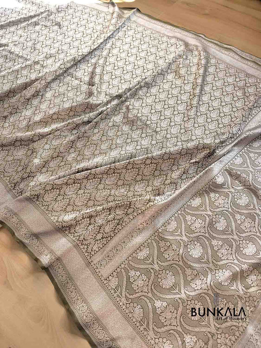 Green Pure Katan Silk Brocade Banarasi Handloom Saree