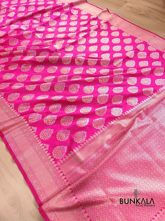 Pink Silk Buta Banarasi Saree