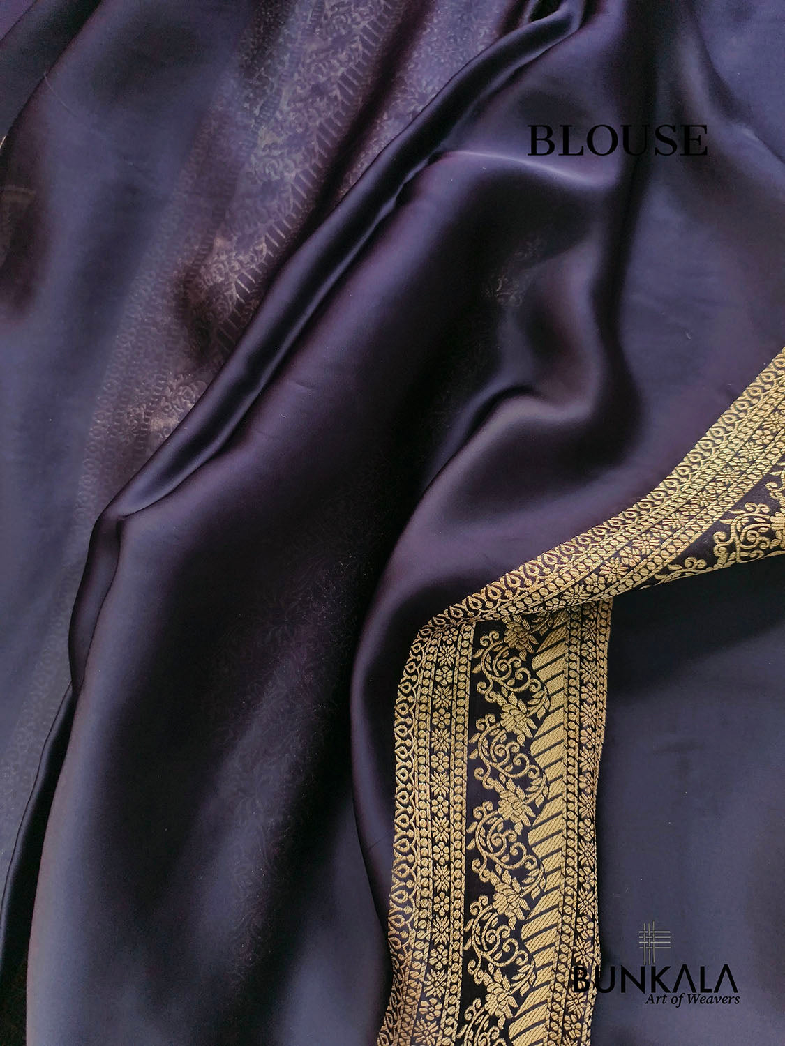 Blackish Blue Deer Jharokha Design Sona Rupa Banarasi Mashru Organza Silk Saree