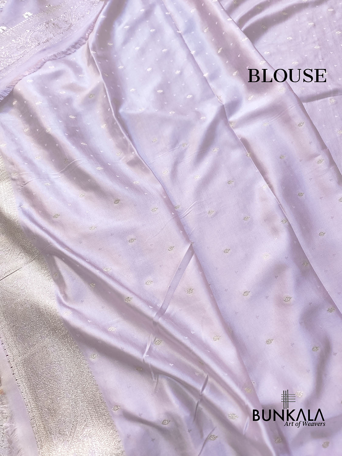 Lavender Meena Buta Weaved Banarasi Mashru Silk Saree