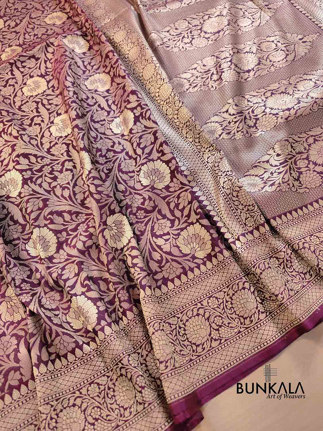 Purple Jaal Banarasi Silk Saree