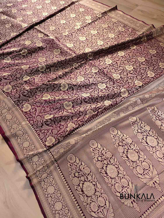 Purple Jaal Banarasi Silk Saree
