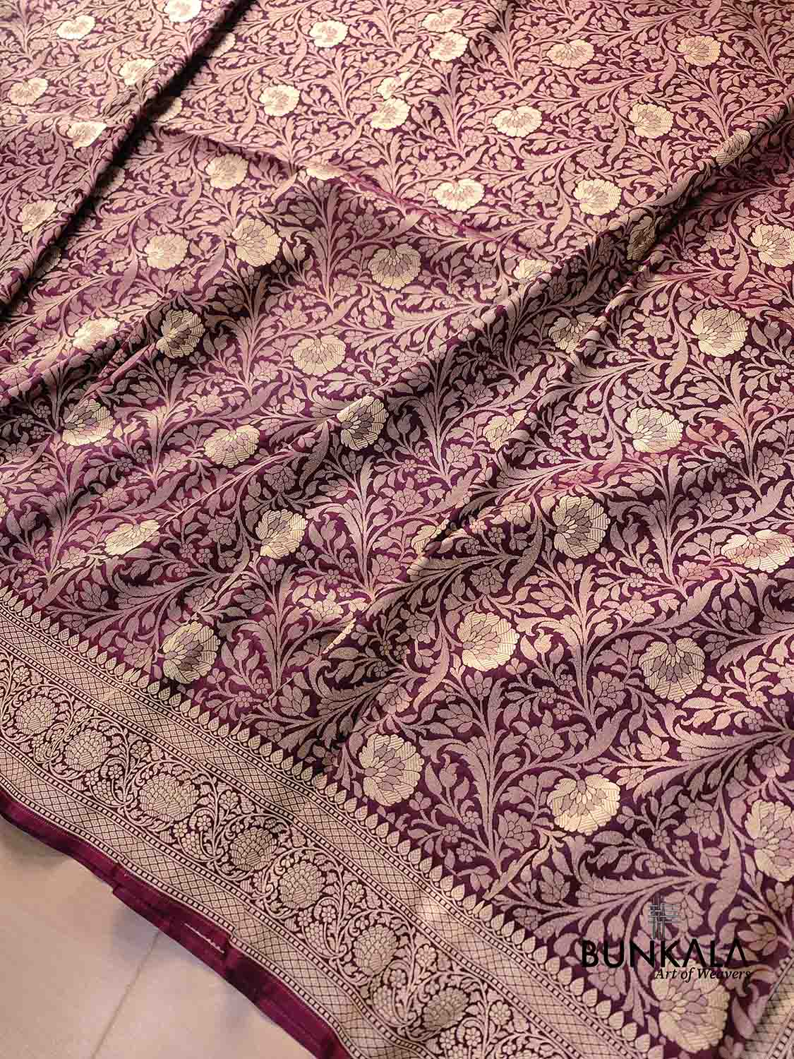 Purple Jaal Banarasi Silk Saree