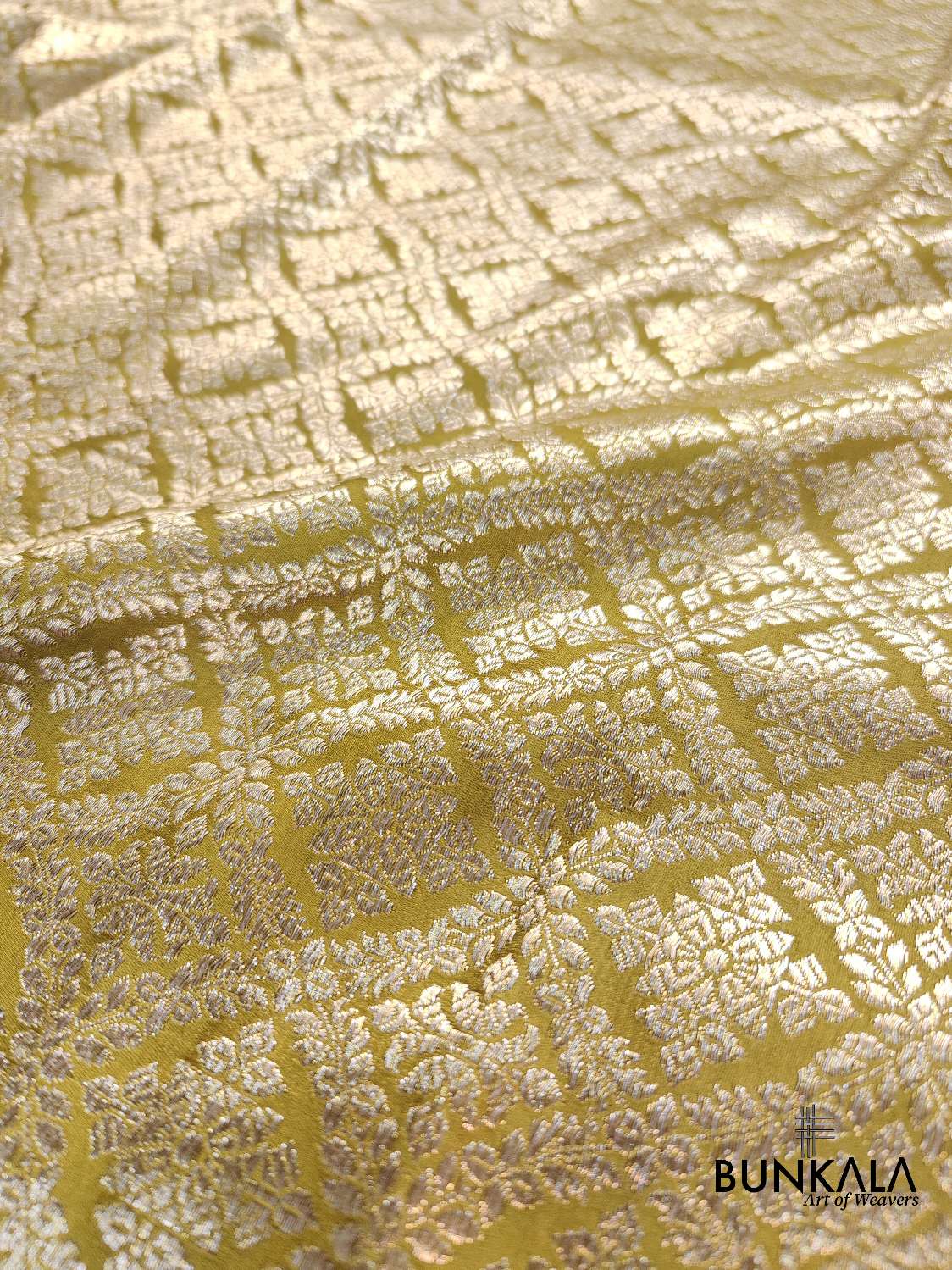 Olive Green Mashru Silk Banarasi Saree
