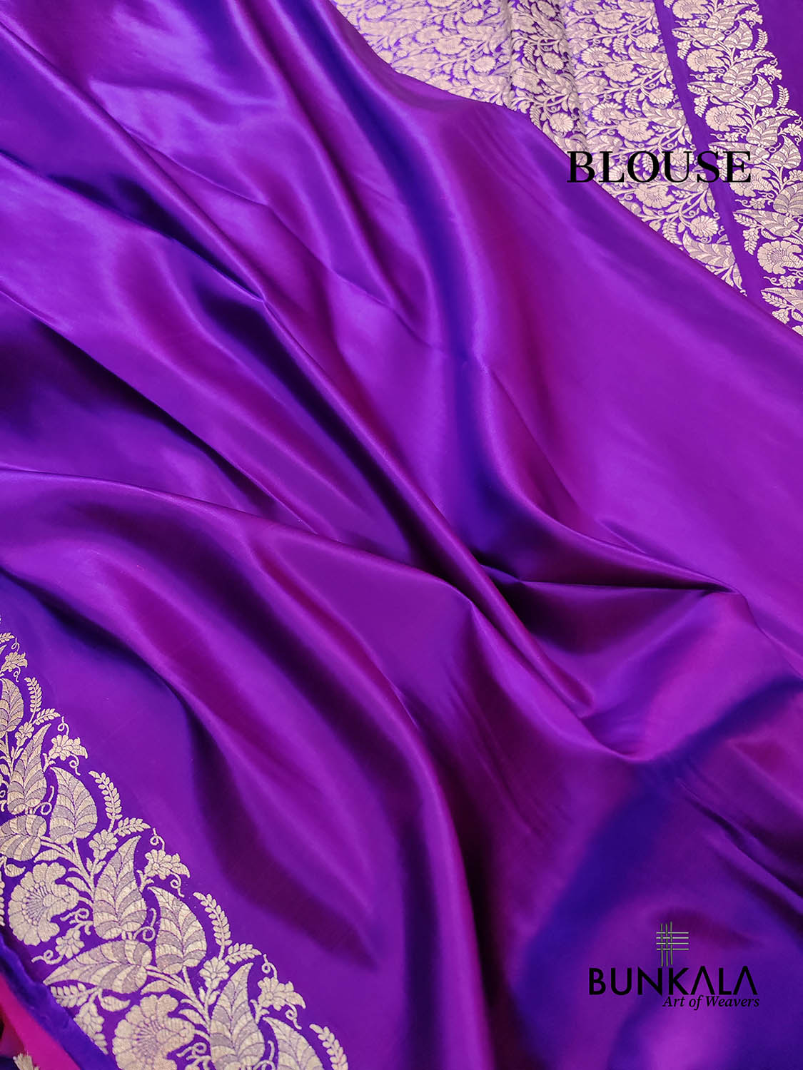 Purple Buti Handloom Banarasi Pure Mashru Silk Saree