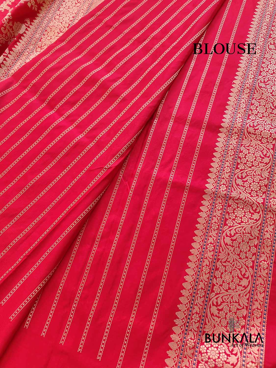 Red Floral Jaal Handloom Banarasi Pure Katan Silk Saree