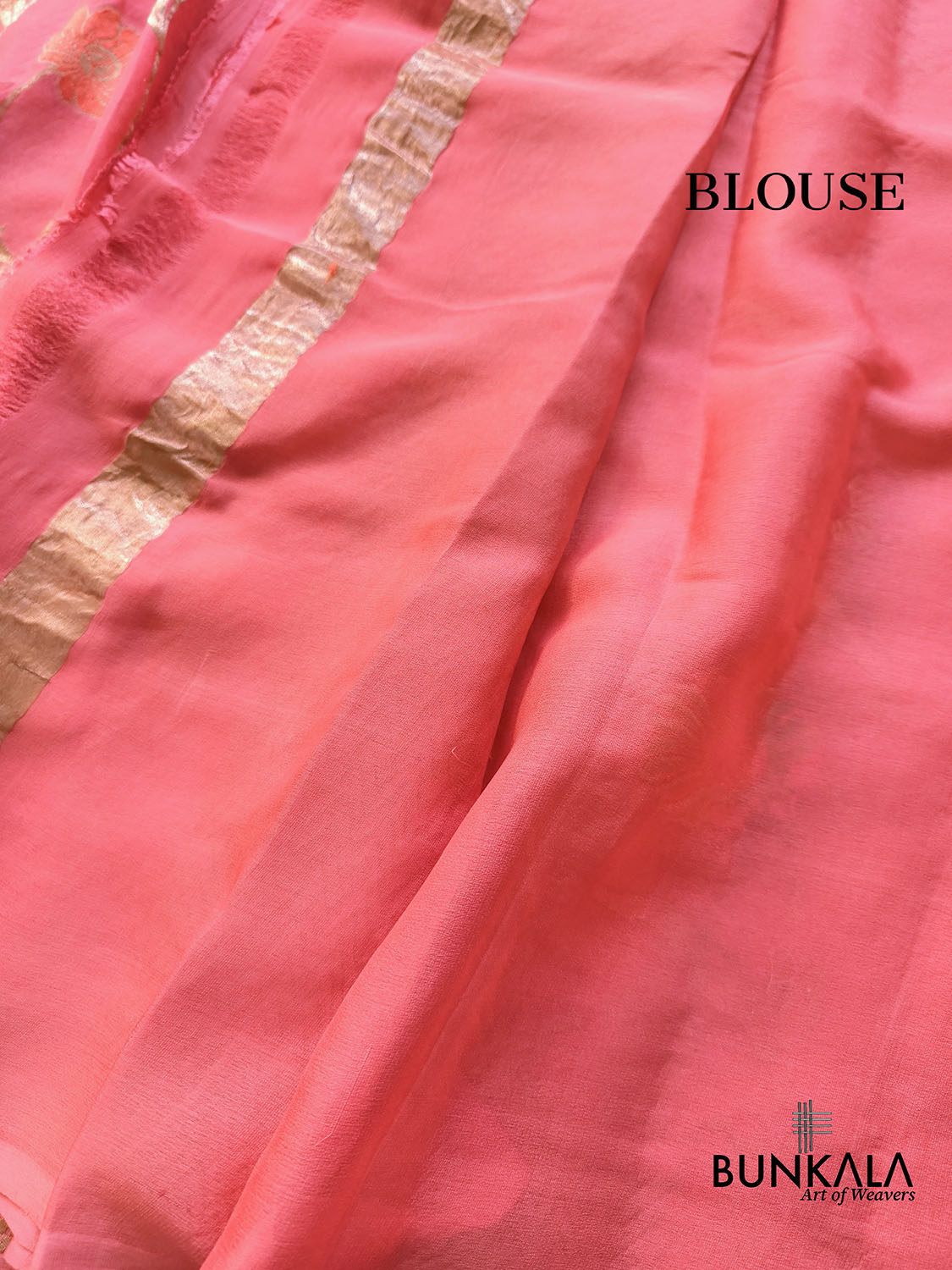 Peach Tilfi Meenakari Jaal Banarasi Pure Georgette Saree