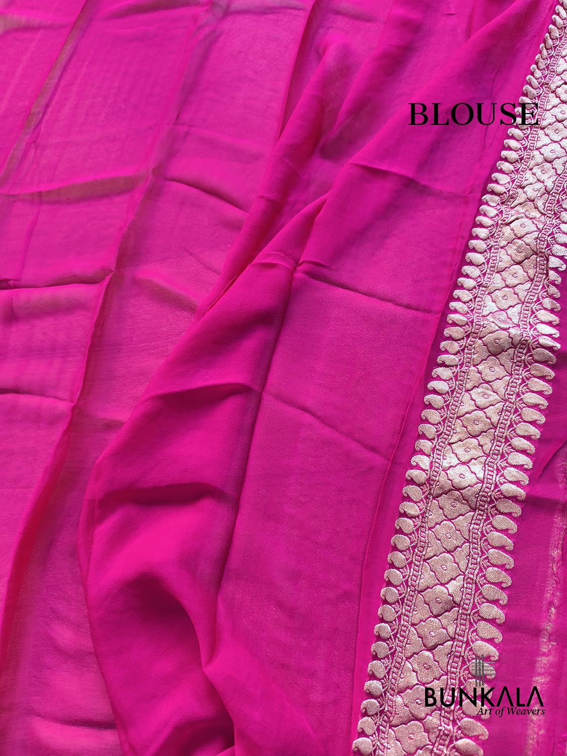 Orange Floral Jaal Banarasi Pure Georgette Saree