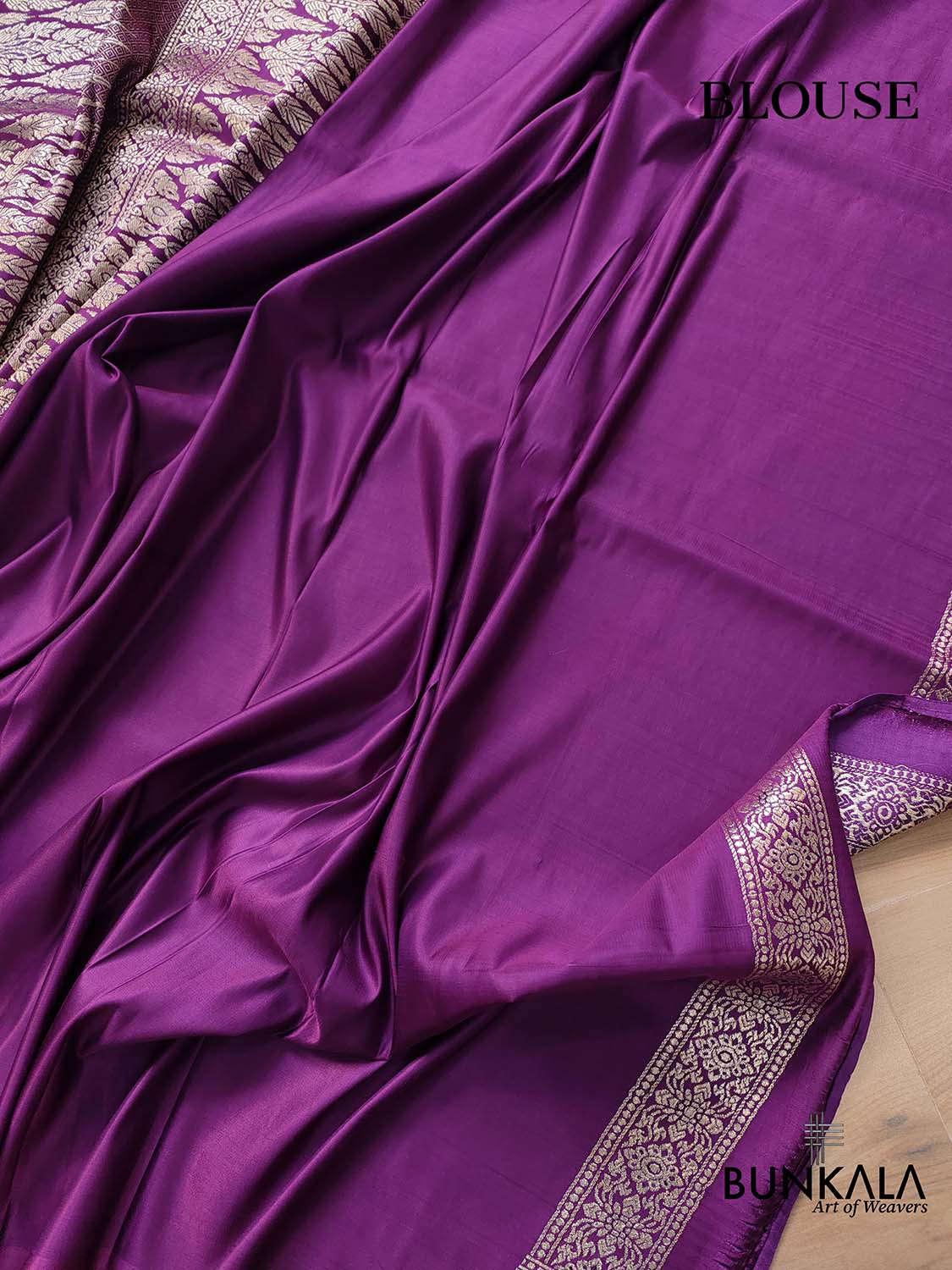 Resplendent Purple Mashru Silk Banarasi Saree