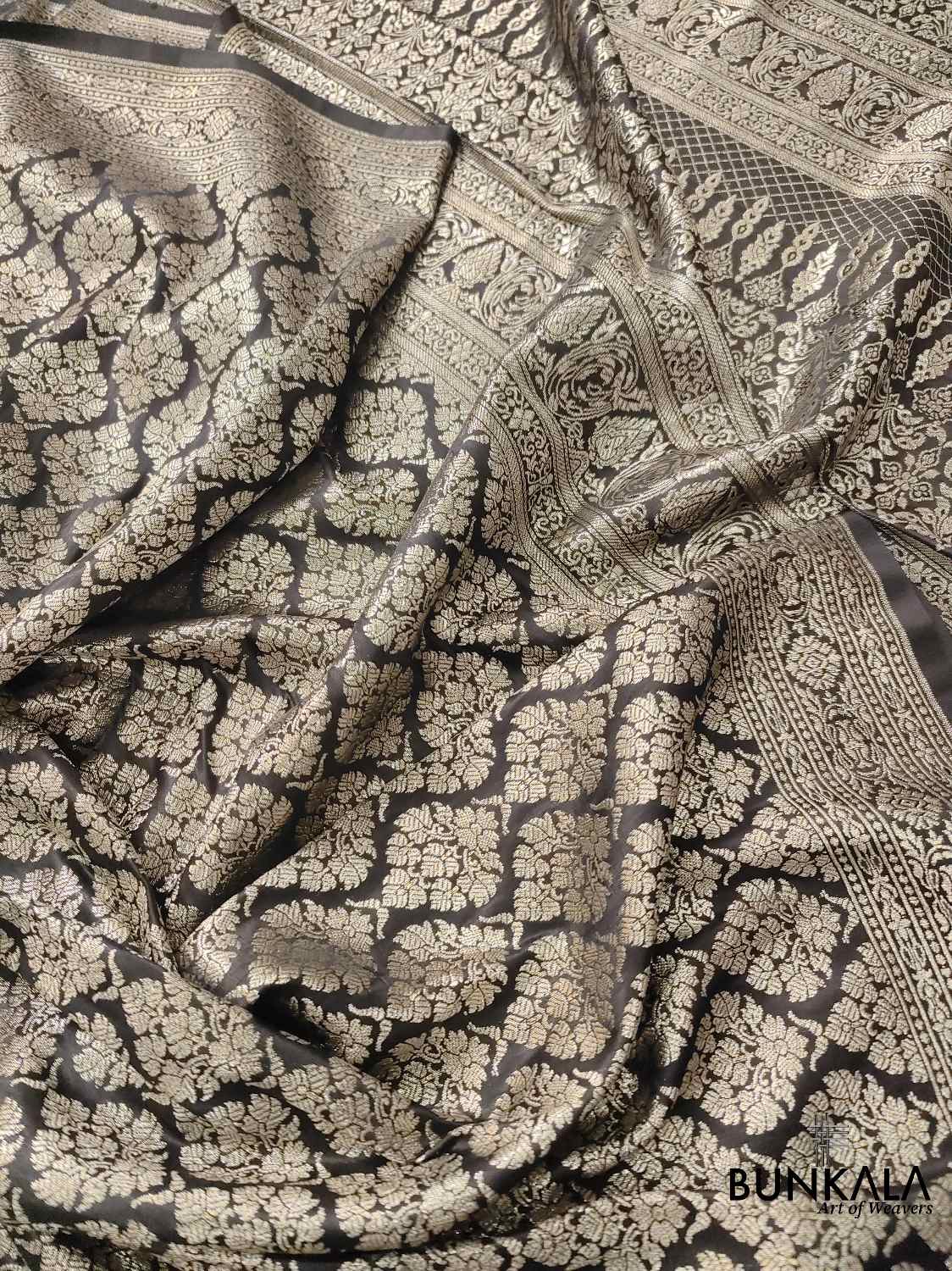 Black Mashru Silk Banarasi Saree