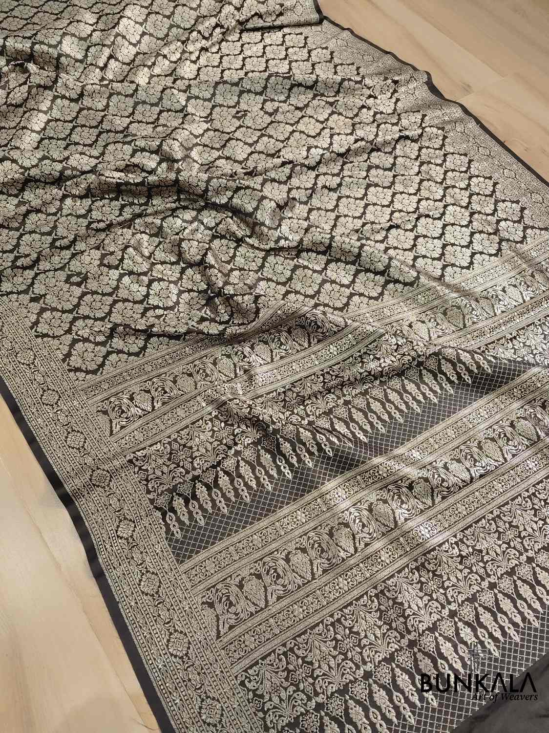 Black Mashru Silk Banarasi Saree