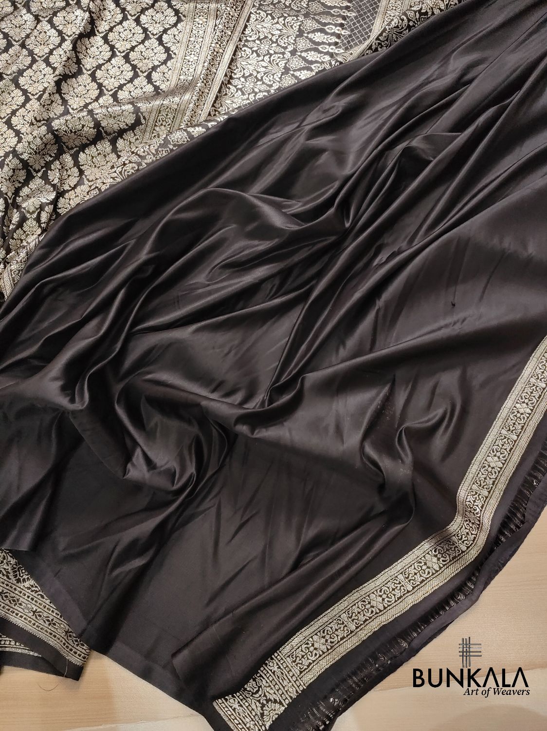 Black Mashru Silk Banarasi Saree