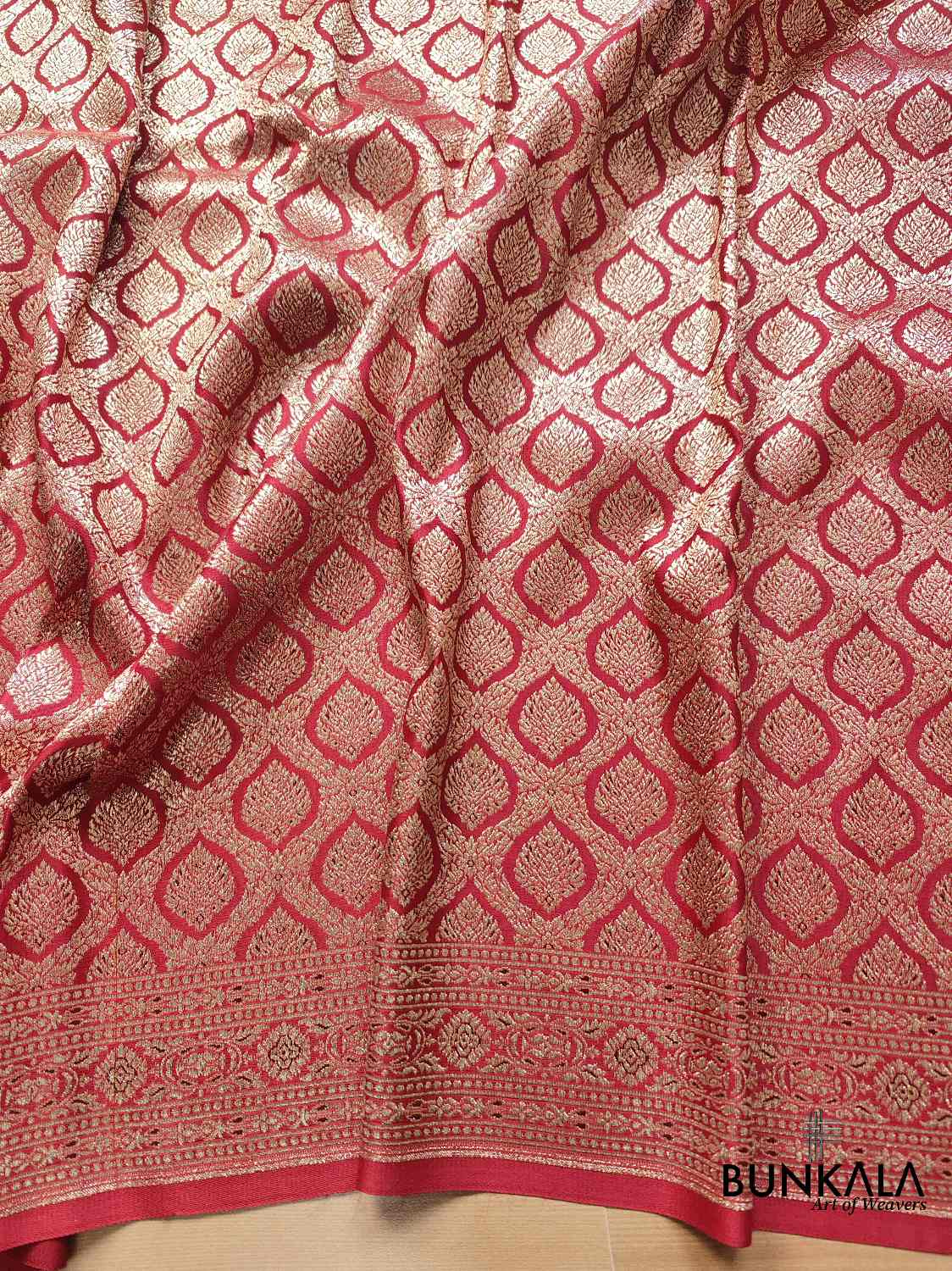 Maroon Mashru Silk Banarasi Saree