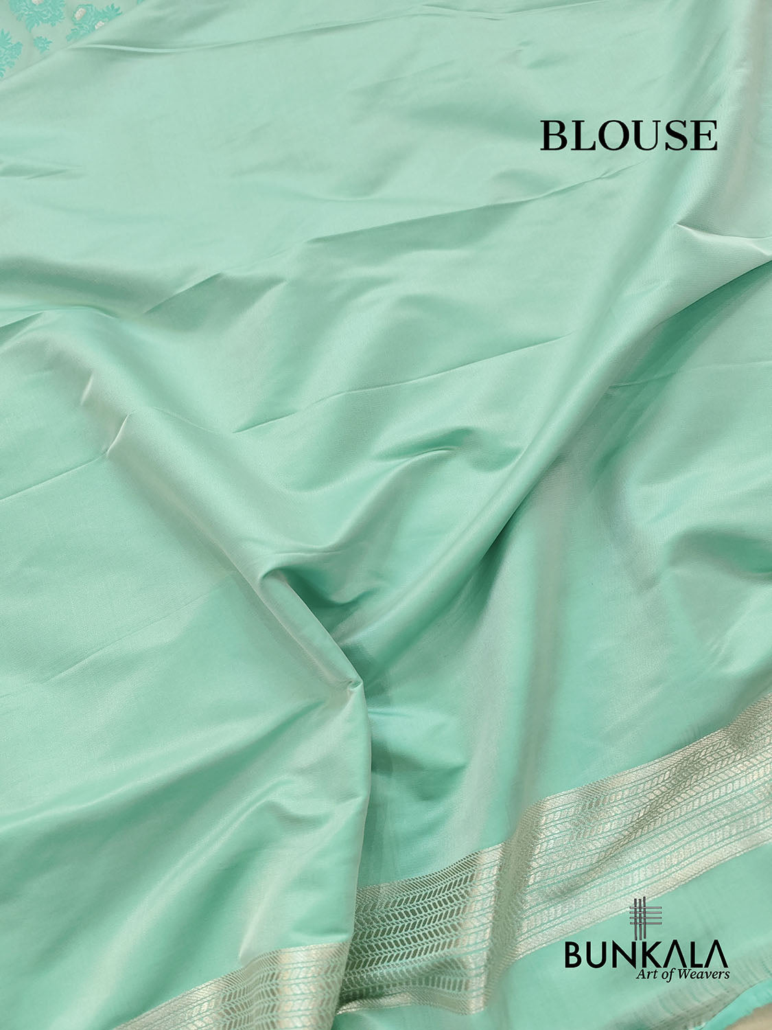 Sea Green Mashru Silk Silver Zari Weaved Jamewar Banarasi Saree