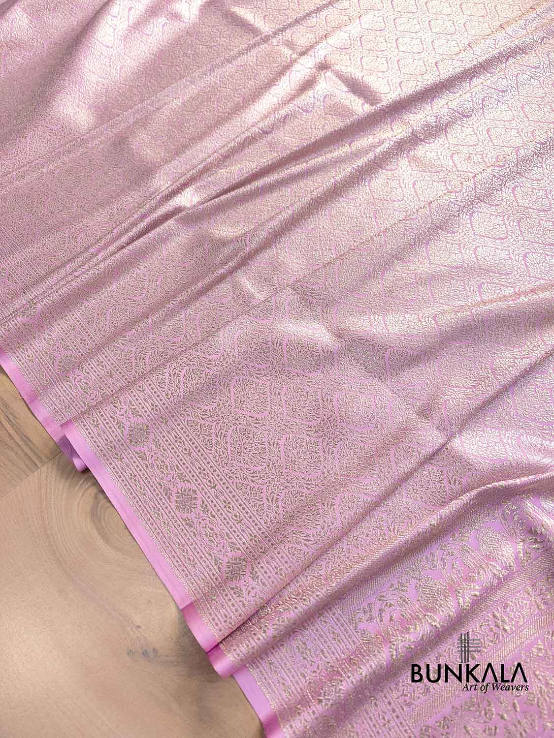 Lavender Mashru Silk Brocade Weaved Banarasi Saree