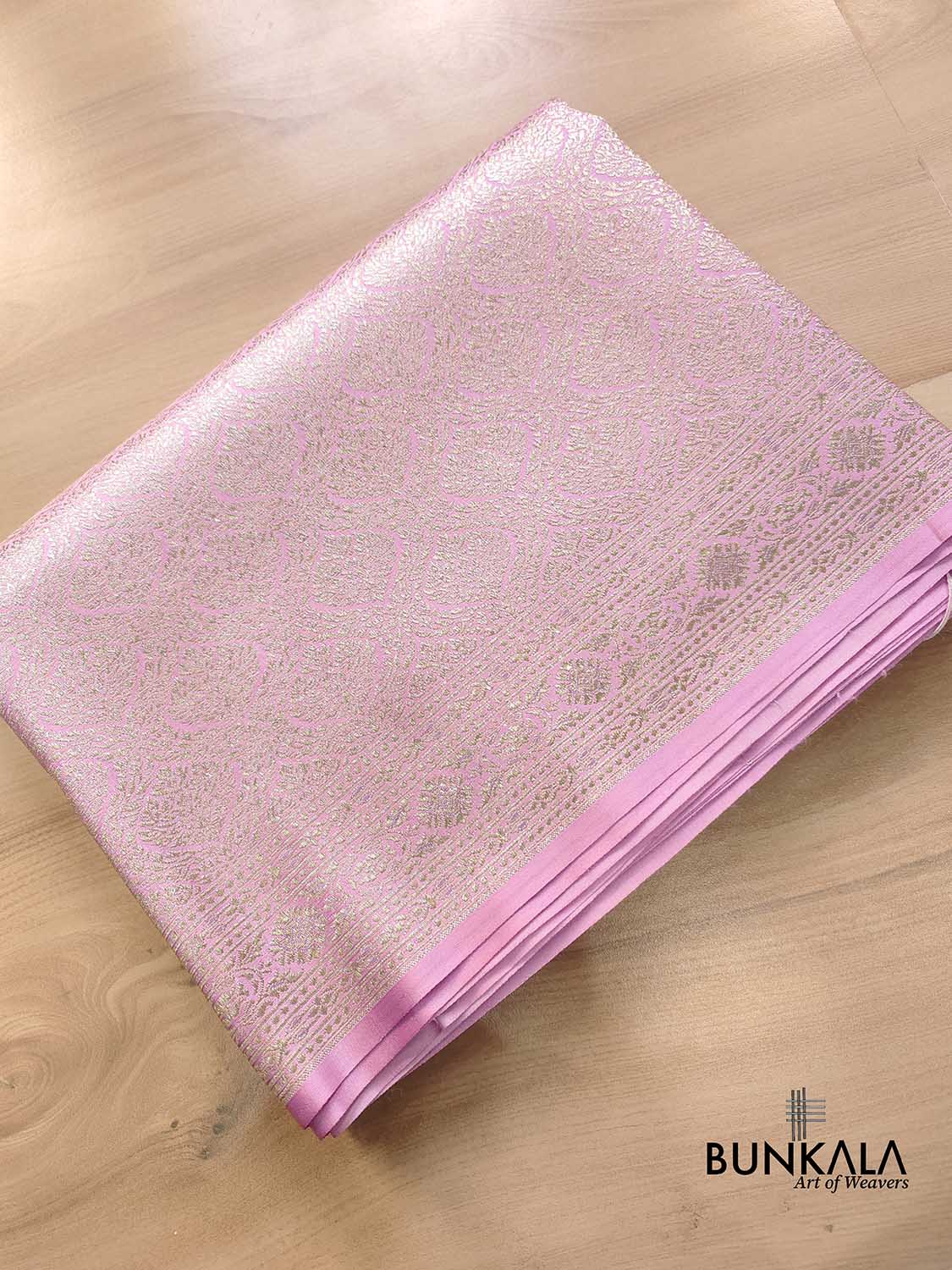 Lavender Mashru Silk Brocade Weaved Banarasi Saree