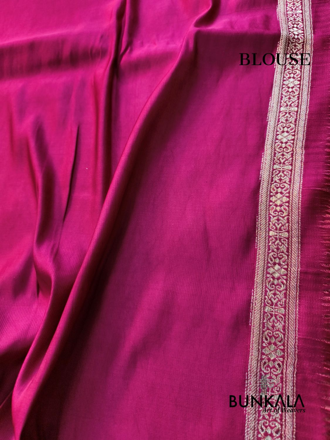 Bridal Magenta Brocade Weaved Banarasi Mashru Silk Saree