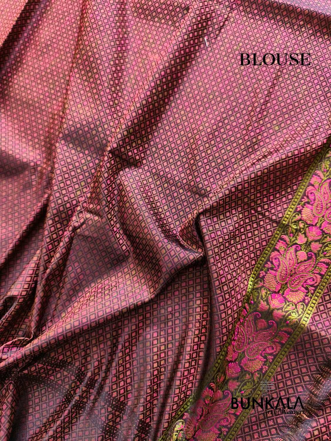 Deep Purple Banarasi Meena Jamewar Weaved Mashru Silk Saree