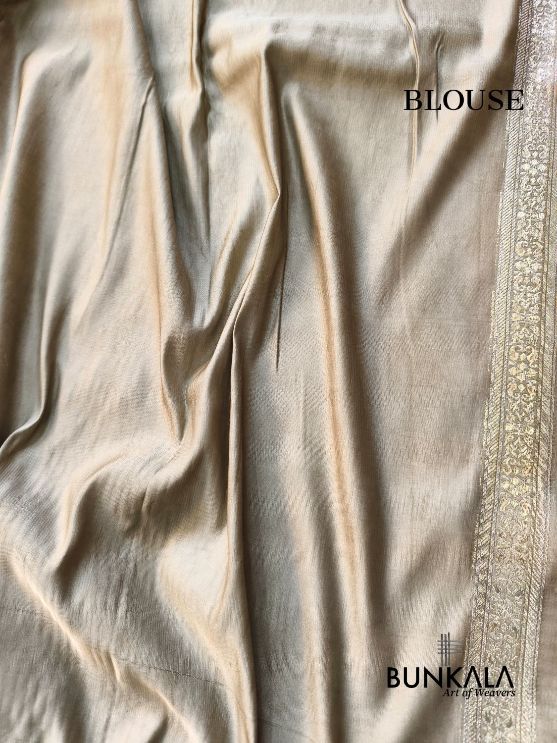 Dusty Grey Brocade Weaved Banarasi Mashru Silk Saree